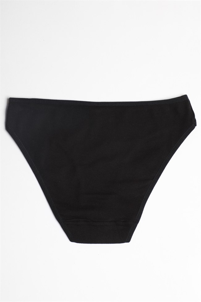 Baykar Kadın Biye Bikini Düz Külot 7704 Siyah
