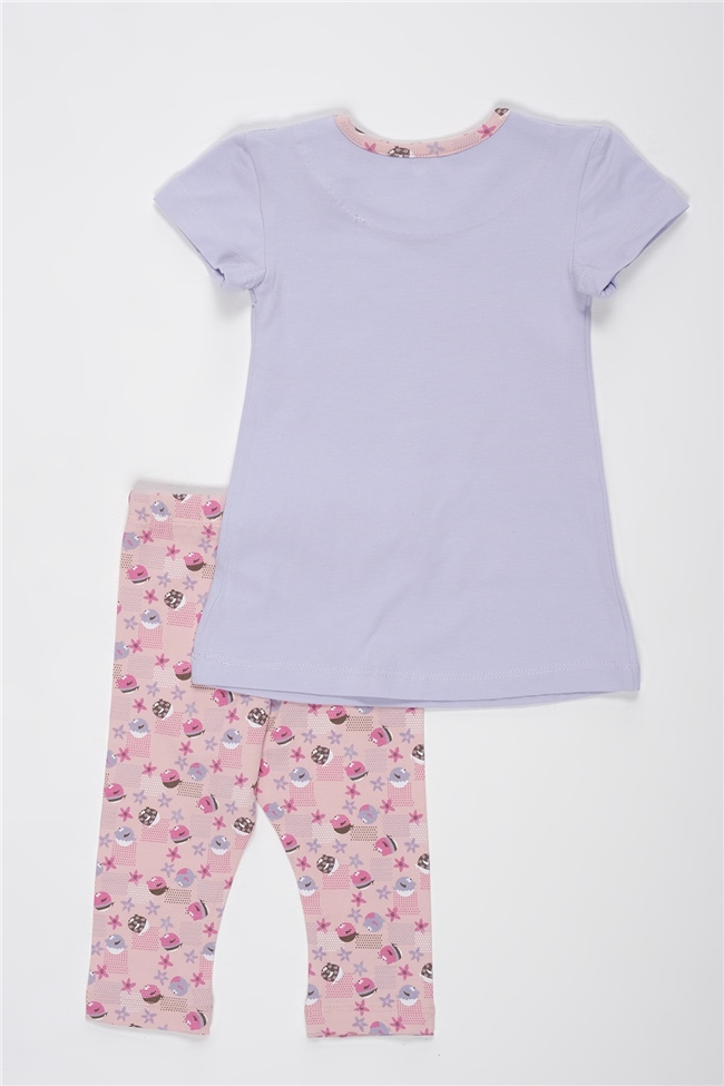 Baykar Kız Çocuk Balık Baskılı Kaprili Pijama Takımı 9270 Somon