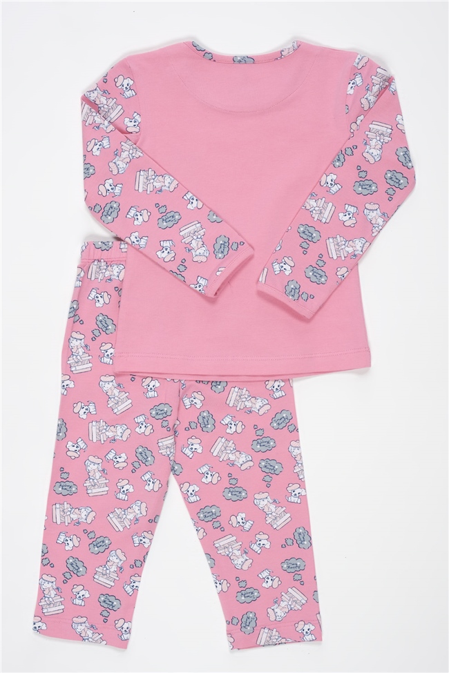 Baykar Kız Çocuk Desenli Pijama 9238 Pembe