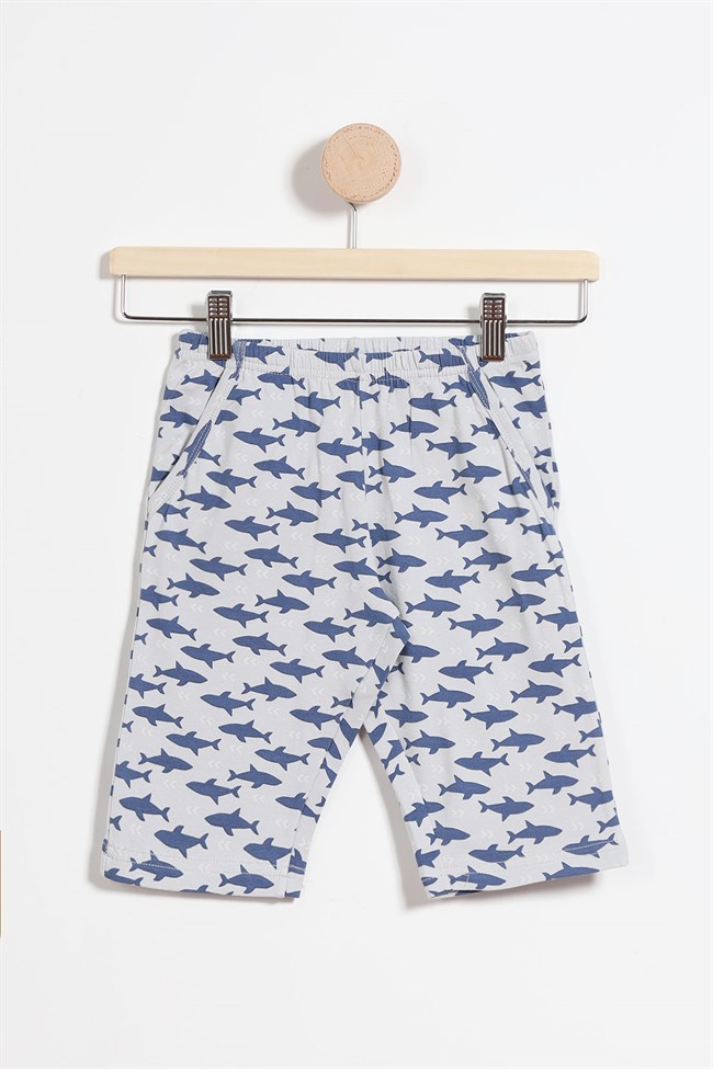 Baykar Erkek Çocuk Balık Baskılı Pijama Takımı 9769 Açık Mavi