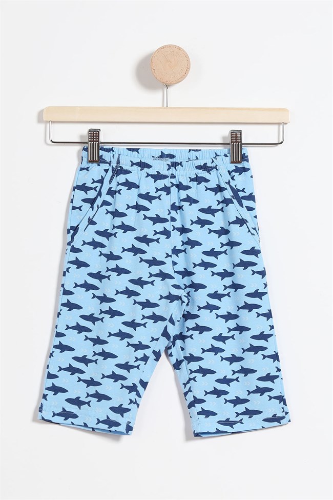 Baykar Erkek Çocuk Balık Baskılı Pijama Takımı 9769 Mavi
