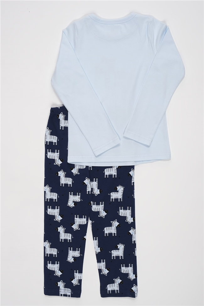 Baykar Erkek Çocuk Baskılı Pijama Takımı 9713 Açık Mavi