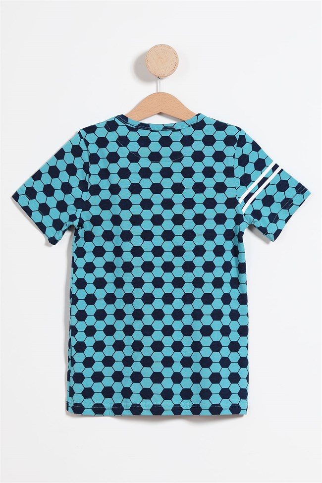 Baykar Erkek Çocuk Futbol Temalı Pijama Takımı 9761 Petrol Mavi