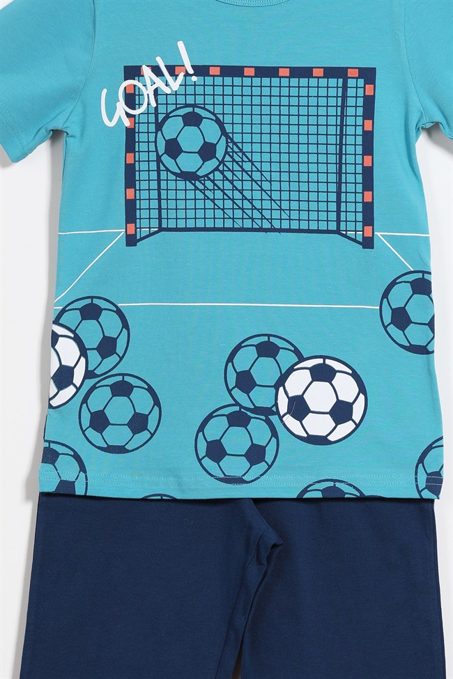 Baykar Erkek Çocuk Futbol Temalı Pijama Takımı 9761 Lacivert