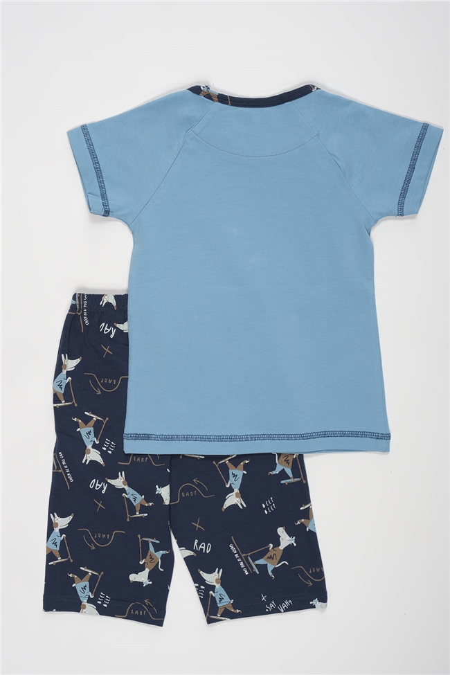 Baykar Erkek Çocuk Köpek Baskılı Pijama Takımı 9731 Mavi