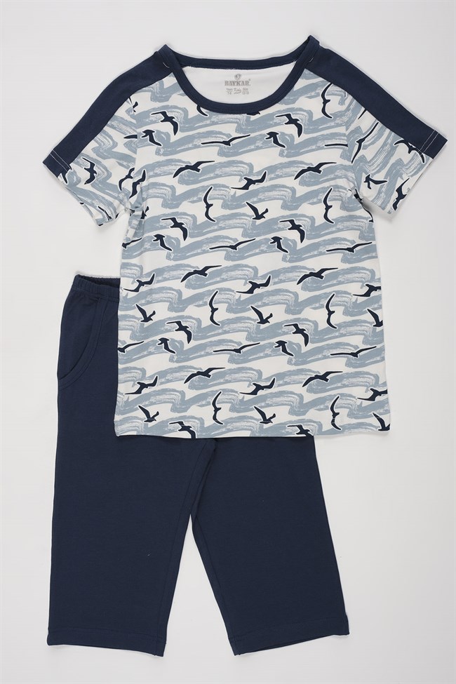 Baykar Erkek Çocuk  Kaprili Pijama Takımı 9743 Mavi