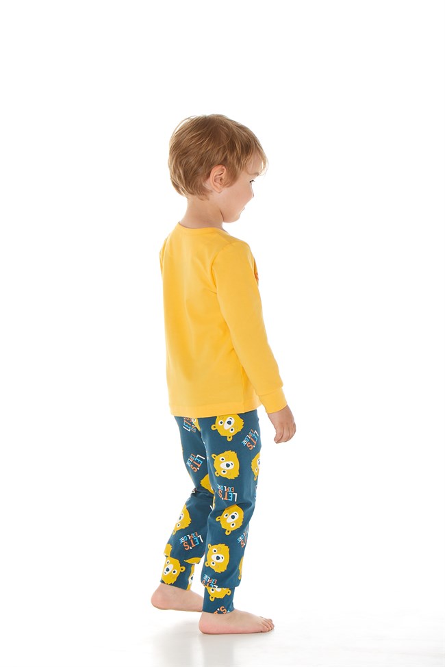 Baykar Erkek Çocuk Uzun Kollu Pijama Takımı 9636 Sarı