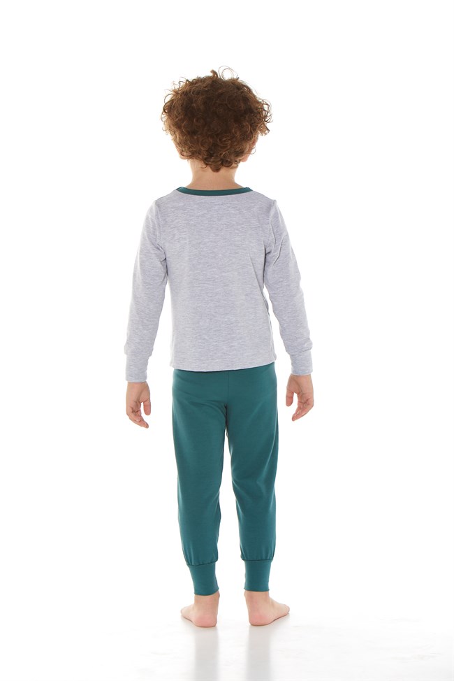 Baykar Erkek Çocuk Uzun Kollu Pijama Takımı 9628 Gri