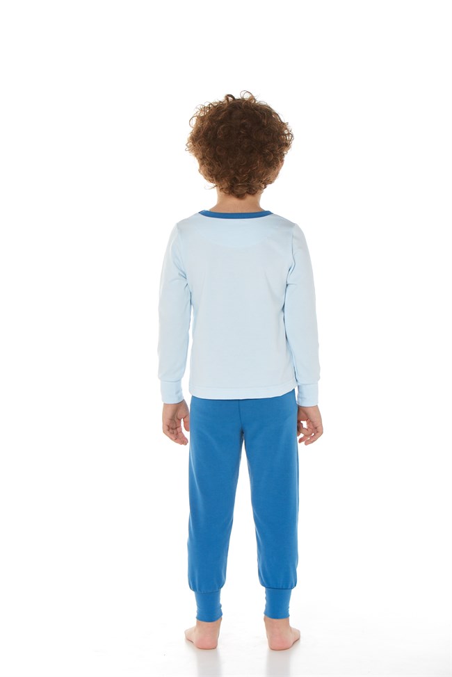 Baykar Erkek Çocuk Uzun Kollui Pijama Takımı 9626 Mavi