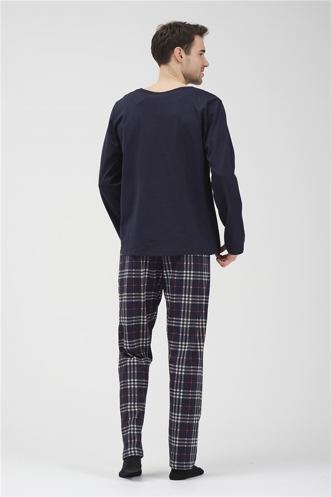Baykar Erkek Uzun Kollu Pijama Takımı 9832 Lacivert