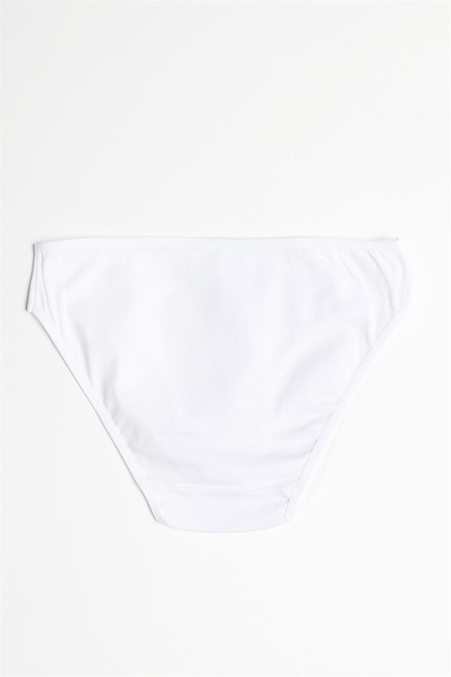 Baykar Kadın Biye Bikini Düz Külot 7704 Beyaz