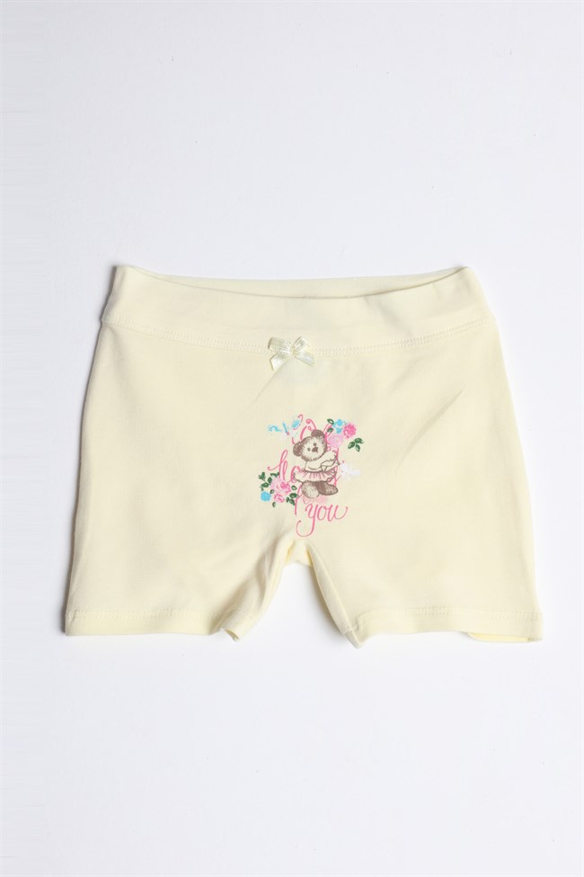 Baykar Kız Çocuk Çiçek Desenli  Boxer/Şort 5935 Sarı