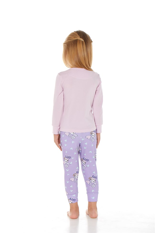 Baykar Kız Çocuk Uzun Kollu Pijama Takımı 9185 Lila